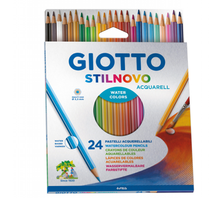 Pastelli Stilnovo Acquarell - Ø mina 3,3 mm - astuccio 24 pezzi - Giotto - 255800 - 8000825255809 - DMwebShop