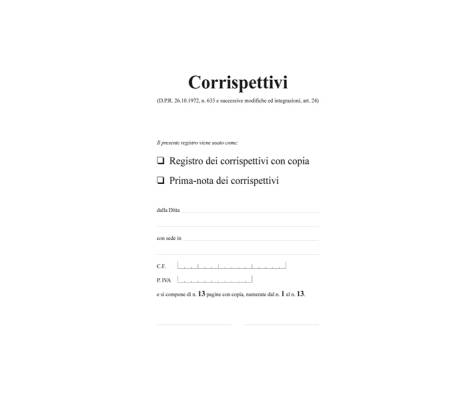 Registro prima nota Iva corrispettivi - 13/13 fogli autoautoricalcanti - 29,7 x 23 cm - Edipro - E2104A - 8023328210410 - 50234_1 - DMwebShop