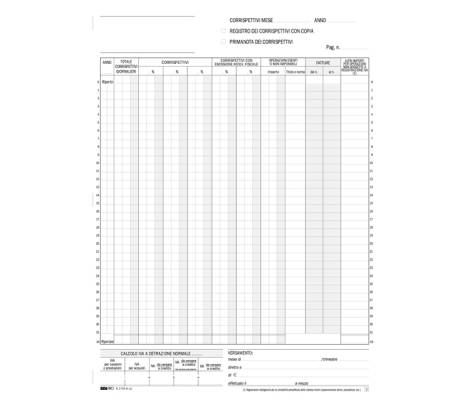 Registro prima nota Iva corrispettivi - 13/13 fogli autoautoricalcanti - 29,7 x 23 cm - Edipro - E2104A - 8023328210410 - 50234_3 - DMwebShop