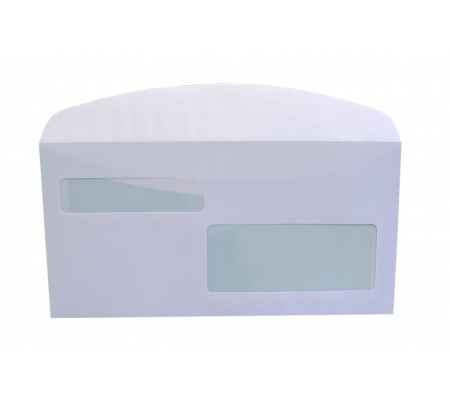 Busta bianca con 2 finestre - serie Large - lembo gommato - 115 x 227 mm - 90 gr - conf. 500 pezzi - Blasetti - 100 - 8007758001008 - 61009_1 - DMwebShop
