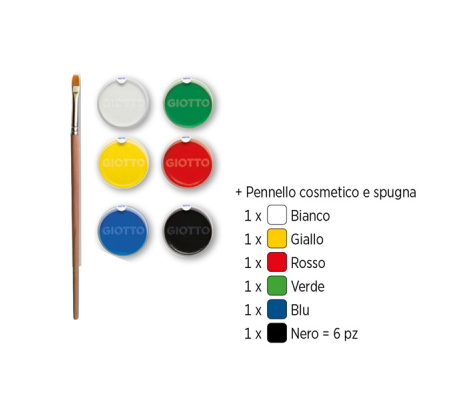 Ombretti Make Up - 5 ml - colori classici - conf. 6 pezzi - Giotto - 476200 - 8000825032301 - 88325_1 - DMwebShop