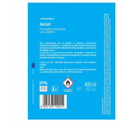 Aria compressa - 6 atm - 400 ml - Starline - AIRIET - 8025133110015 - AIRIET_1 - DMwebShop