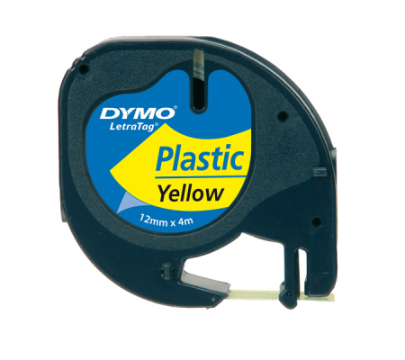 Nastro Letratag 912020 - in plastica - 12 mm x 4mt - giallo - Dymo - S0721620 - 071701913326 - 27937_1 - DMwebShop