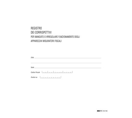 Registro Iva corrispettivi per mancato funzionamento registro cassa - 31 x 24,5 cm - 46 pagine numerate - Edipro - E2108 - 8023328210809 - 50233_1 - DMwebShop