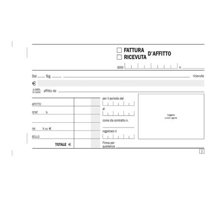 Blocco ricevute d'affitto - 50-50 fogli autoricalcanti - 9,9 x 17 cm - 50 fogli - Edipro - E5504C - 8023328550417 - 50277_1 - DMwebShop