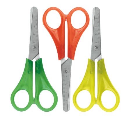 Forbici per mancini centimetrate - 13,5 cm - colori assortiti - barattolo 24 pezzi - Lebez - 409 - 8007509004098 - 51490_1 - DMwebShop