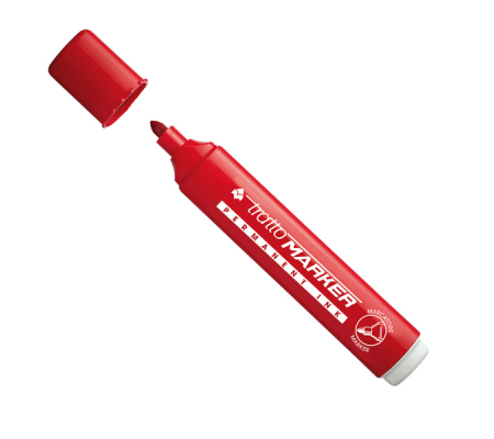 Marcatore permanente Marker - punta tonda - 2,5 mm - rosso - Tratto - 841102 - 8000825003929 - 73540_1 - DMwebShop
