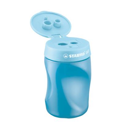 Temperamatite Easy con contenitore - 3 fori - ergonomico - blu - per mancini - Stabilo - 4501/2 - 4006381415866 - 79895_1 - DMwebShop