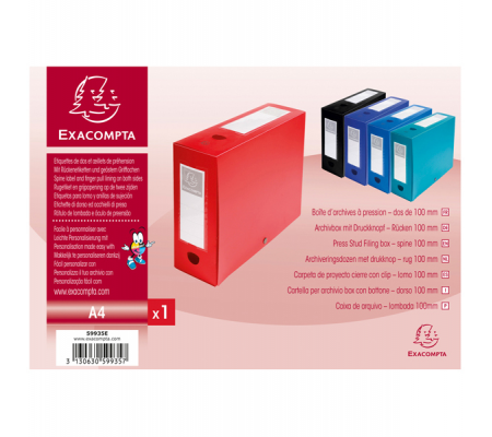 Scatola per archivio box - con bottone - 25 x 33 cm - dorso 10 cm - rosso - Exacompta - 59935E - 3130630599357 - 82453_2 - DMwebShop