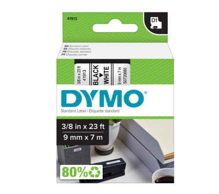 Nastri D1 - 9 mm x 7 mt - nero-bianco - value pack 10 pezzi - Dymo - 2093096 - 3026980930967 - 89505_1 - DMwebShop