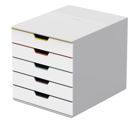 Cassettiera 5 cassetti colorati - bianco ghiaccio - cassetti 5 cm - Durable - 7625-27 - 4005546993263 - 90201_1 - DMwebShop