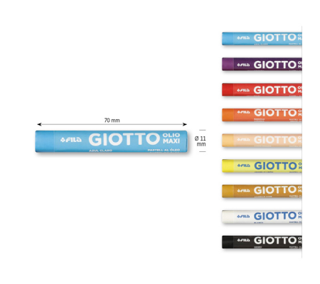 Pastelli a olio - lunghezza 70 mm - Ø 11 mm - colori assortiti - conf. 12 pezzi - Giotto - F293400 - 8000825048500 - 28124_2 - DMwebShop