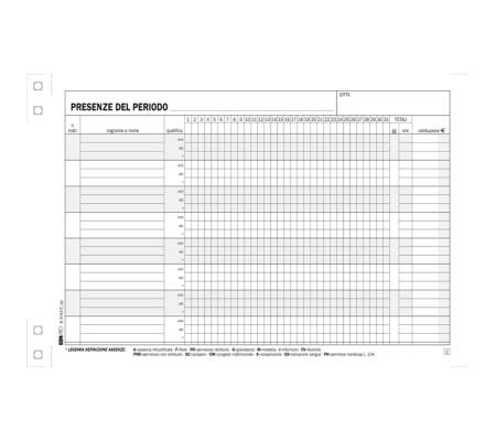 Blocco presenze - 15 x 23 cm - 50-50 fogli autoricalcanti - Edipro - E5143C - 8023328514310 - 50254_1 - DMwebShop