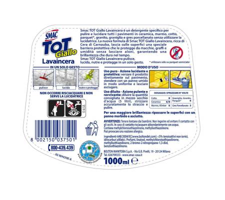 Tot Giallo Lavaincera per pavimenti - cera di Carnauba - 1 lt - Smac M74426 - M74898 - 8002150037501 - 67540_1 - DMwebShop