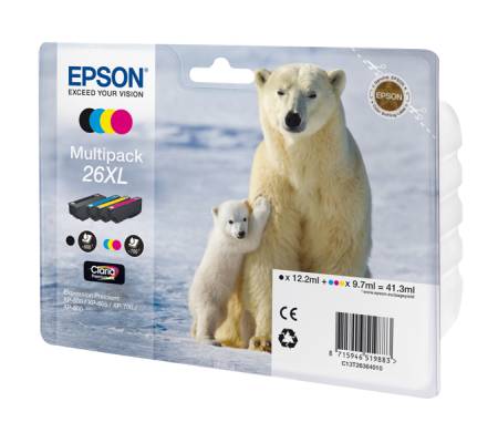 Multipack Cartuccia ink - 26Xl - C-M-Y-K - C-M-Y 9,7 ml cad - K 12,2 ml - Epson - C13T26364010 - 8715946519883 - EPST26364010_1 - DMwebShop