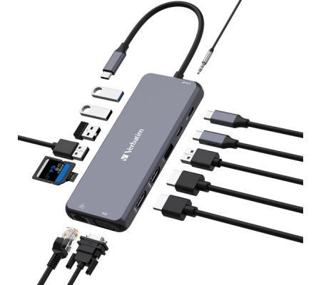 USB-C Pro Multiport Hub 14 Port CMH-14 - Verbatim - 32154 - 023942321545 - VERB32154_1 - DMwebShop