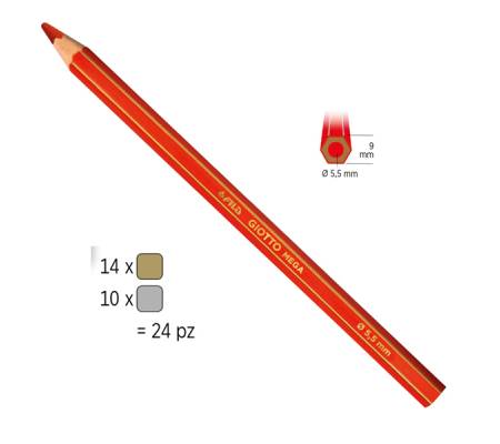 Pastelli Mega - Ø mina 5,5 mm - oro-argento - barattolo 24 pezzi - Giotto - 518000 - 8000825518010 - 52705_1 - DMwebShop