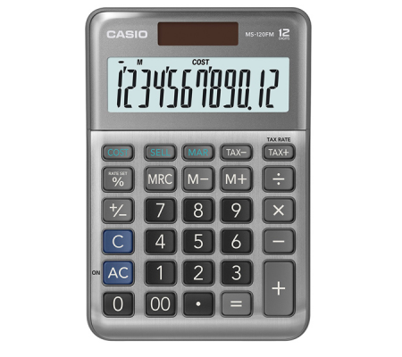 Casio Calcolatrice da tavolo MS-120FM - 12 cifre - grigio - Casio - MS-120FM-WA-EP - 4549526615436 - 72197_1 - DMwebShop