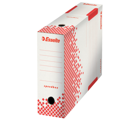Scatola archivio Speedbox - dorso 10 cm - 35 x 25 cm - bianco e rosso - Esselte - 623908 - 4049793025988 - 74726_1 - DMwebShop