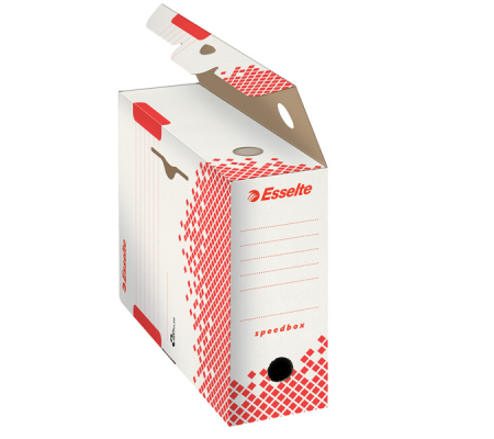 Scatola archivio Speedbox - dorso 10 cm - 35 x 25 cm - bianco e rosso - Esselte - 623908 - 4049793025988 - 74726_4 - DMwebShop