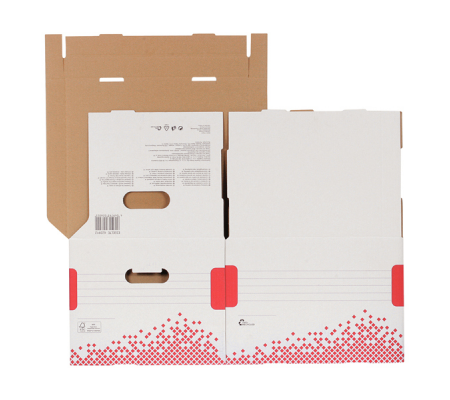 Scatola archivio Speedbox - dorso 8 cm - 35 x 25 cm - apertura totale - bianco e rosso - Esselte - 623910 - 4049793026008 - 74728_2 - DMwebShop
