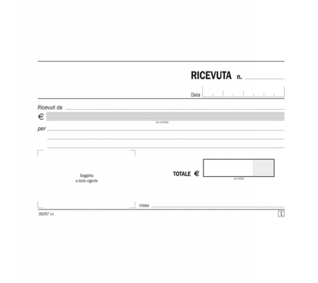Blocco ricevute generiche - 50-50 copie autoricalcanti - 10 x 16,8 cm - Data Ufficio - DU162570000 - 90888_1 - DMwebShop