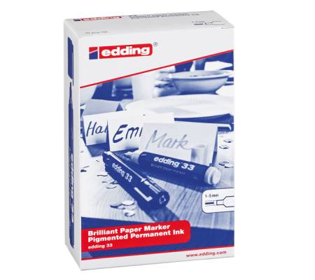 Marcatore 33 a base d'acqua - punta a scalpello - 1 - 5 mm - rosso - Edding - 4-33002 - 4004764304868 - 30287_1 - DMwebShop