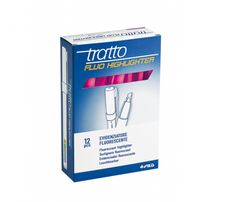 Evidenziatore fluo Highlighter - punta a scalpello - rora - conf. 12 pezzi - Tratto - 733007 - 8000825733659 - 37114_1 - DMwebShop