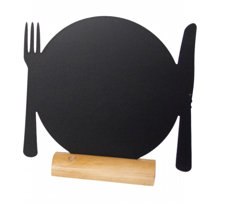 Lavagna da tavolo Silhouette - 24 x 25 cm - forma piatto - nero - Securit - FBT-PLAT - 8718226495976 - 71657_1 - DMwebShop