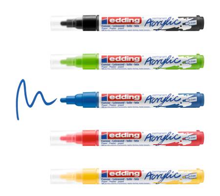 Marcatore permanente acrilico 5100 Medium Basic - colori assortiti - conf. 5 pezzi - Edding - 4-5100-5 - 4057305030931 - 93369_1 - DMwebShop