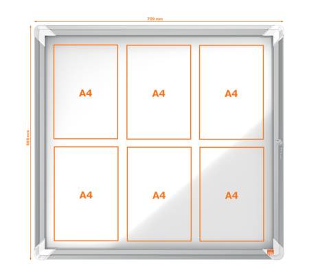 Bacheca per esterni - fondo magnetico bianco - 6 fogli - A4 - orizzontale - Nobo - 1902578 - 5028252064040 - 57616_2 - DMwebShop