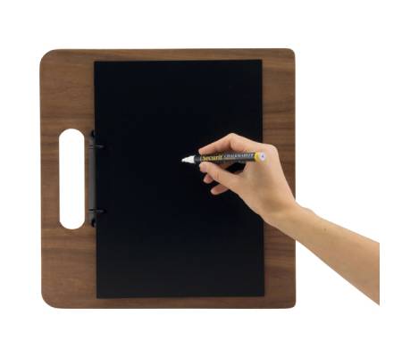 Portamenu' a tagliere con anelli Chopping Board legno di noce - 32 x 24 cm - Securit - MC-WALA4-CH - 8719075285206 - 83379_3 - DMwebShop