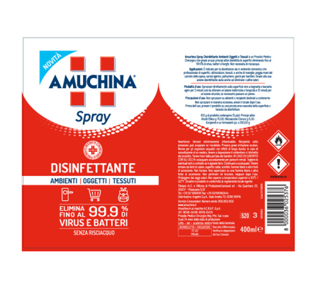 Spray amuchina disinfettante per ambienti oggetti e tessuti - 400 ml - Amuchina Professional - 419800 - 8000036025376 - 93774_1 - DMwebShop