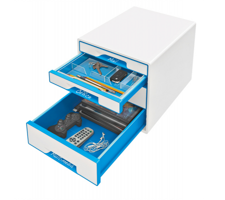 Cassettiera 4 cassetti bianco-azzurro cube - Leitz - 52132036 - 4002432115358 - 72095_1 - DMwebShop