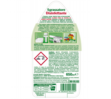 Disinfettante sgrassatore - limone - trigger da 650 ml - Citrosil - M2853 - 8003650007292 - 86245_1 - DMwebShop