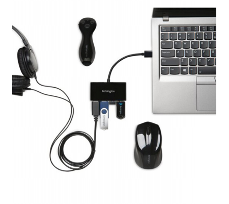Hub 4 porte USB 3.0 UH4000 - nero - Kensington - K39121EU - 5028252591508 - 86639_3 - DMwebShop