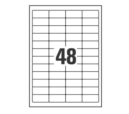 Etichette coprenti BlockOut - 25 fogli A4 - 48 etichette per foglio - 45,7 x 21,2 mm - bianco - laser - Avery - L4614-25 - 5014702139956 - 91801_1 - DMwebShop