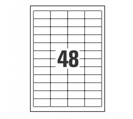 Etichette coprenti BlockOut - 25 fogli A4 - 48 etichette per foglio - 45,7 x 21,2 mm - bianco - laser - Avery - L4614-25 - 5014702139956 - 91801_1 - DMwebShop