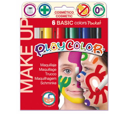 Tempera solida Make Up - cosmetica - Playcolor - astuccio 6 colori brillanti - Istant - 01001 - 8414213010015 - DMwebShop