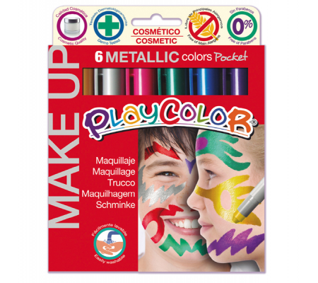 Tempera solida Make Up - cosmetica - Playcolor - astuccio 6 colori metallic - Istant - 01011 - 8414213010114 - DMwebShop