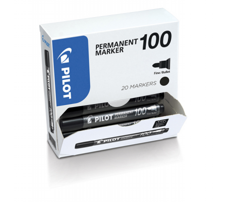 Marcatore Permanente Markers 100 - punta tonda 4,5 mm - nero - conf. 15 + 5 pezzi - Pilot - 002703 - 3131910501268 - DMwebShop