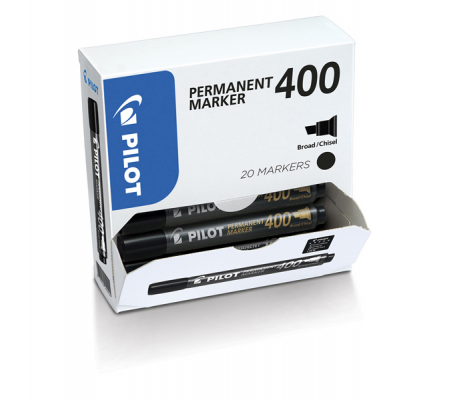 Marcatore Permanente Markers 400 - punta scalpello 4,5 mm - nero - conf. 15 + 5 pezzi gratis - Pilot - 002714 - 3131910504061 - DMwebShop