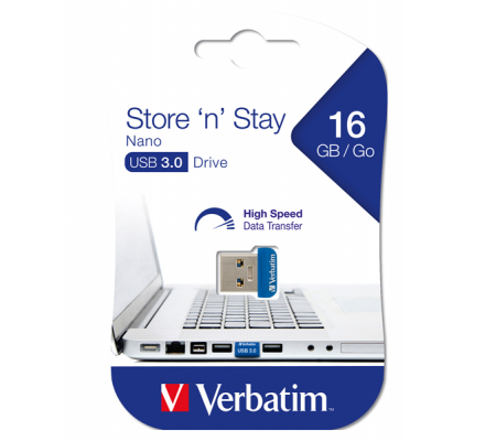 PenDrive USB3.0 Store 'N'Stay Nano - 16 Gb - Verbatim - 98709 - 023942987093 - DMwebShop