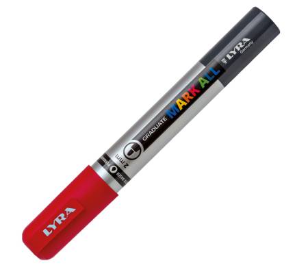 Marcatore a base d'acqua Graduate Mark All - punta tonda - 2 mm - rosso - Lyra - L6820018 - 4084900604809 - 88923_1 - DMwebShop