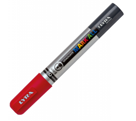 Marcatore a base d'acqua Graduate Mark All - punta tonda - 2 mm - rosso - Lyra - L6820018 - 4084900604809 - 88923_1 - DMwebShop