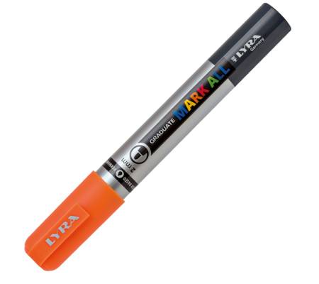 Marcatore a base d'acqua Graduate Mark All - punta tonda - 2 mm - arancione fluo - Lyra - L6820313 - 4084900605066 - 88936_1 - DMwebShop