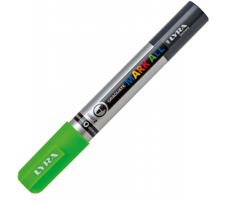 Marcatore a base d'acqua Graduate Mark All - punta tonda - 2 mm - verde fluo - Lyra - L6820371 - 4084900605080 - 88937_1 - DMwebShop