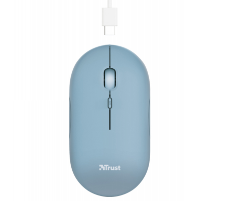 Mouse Puck - ultrasottile - wireless - ricaricabile - azzurro - Trust - 24126 - 8713439241266 - 93696_1 - DMwebShop