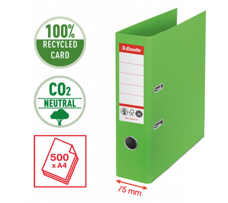 Registratore a leva - CO2 neutral - A4 - dorso 75 mm - verde - Esselte - 627567 - 4049793068916 - 94146_1 - DMwebShop