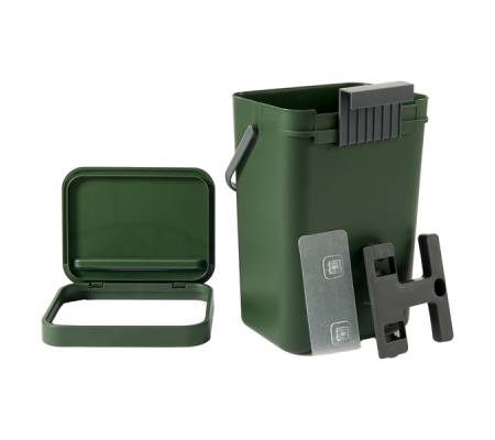Pattumiera Gino - per rifiuti organici - 24 x 19 x 35,5 cm - 12 lt - verde bosco - Perfetto - 29125 - 8052474291257 - 94946_1 - DMwebShop